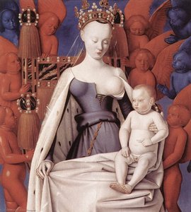 Virgin And Child Surrounded By Angels — Jean Fouquet