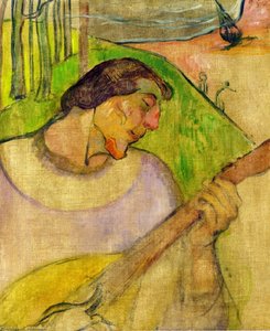 Autorretrato Con Mandolina — Eugène Henri Paul Gauguin