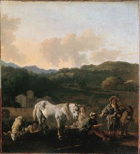 Peasants And A White Horse — Karel Dujardin