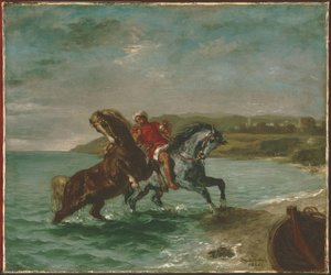 Horses Coming Out Of The Sea — Eugène Delacroix