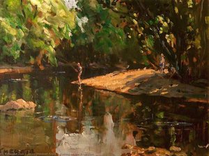 Fishing On The River Dun — James Humbert Craig