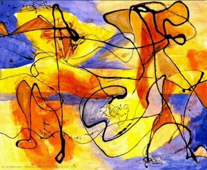 Black Pouring Over Color — Jackson Pollock