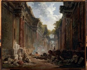 Vue Imaginaire De La Grande Galerie Du Louvre En Ruines — Hubert Robert