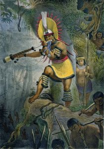 A Coroado Indian Giving The Signal For Attack — Jean-baptiste Debret
