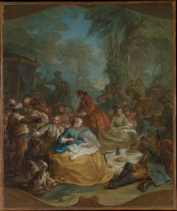 Halt Of The Hunt — Charles André Van Loo