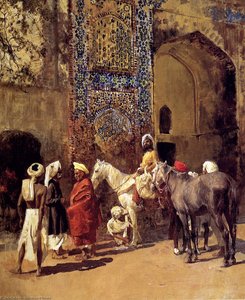 Blue-tiled Mosque At Delhi, India — Edwin Lord Weeks