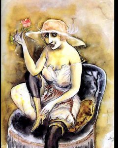 Girl With Rose — Otto Dix