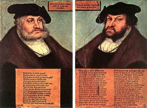 Ritratto Di Giovanni I E Federico Iii Il Saggio, Elettori Di Sassonia — Luca Cranach Il Vecchio