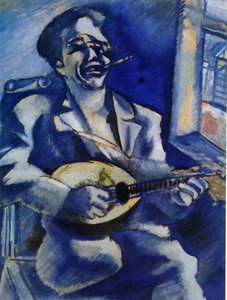 Retrato De Hermano David Con Mandolina — Marc Chagall