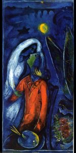 Amantes En El Puente — Marc Chagall