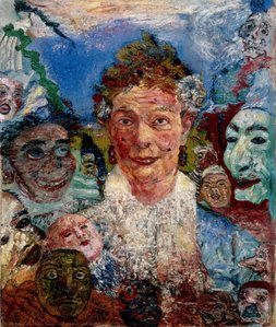 Alte Frau Mit Masken — James Ensor