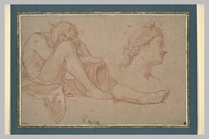 Un Fleuve; Une Tête De Femme — Charles Le Brun