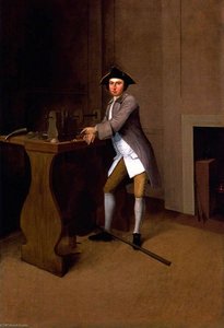 Portrait Eines Herrn Im Innenraum Mit Einer Drehbank — Arthur Devis