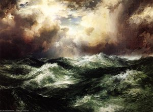 Moonlit Seascape — Thomas Moran