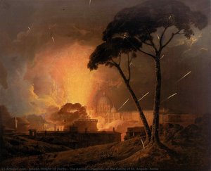 The Annual Girandola, At The Castle Of St. Angelo, Rome — Joseph Wright Of Derby