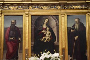 Madonna And Child With St. Anthony Abbot And St. Paul The Apostle Of The Jerome Pacchia, Early Sixteenth Century — Girolamo Del Pacchia