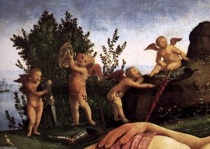 Venus, Mars, And Cupid (detail) — Piero Di Cosimo (piero Di Lorenzo)