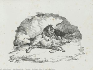 Lion Devouring A Horse — Théodore Géricault