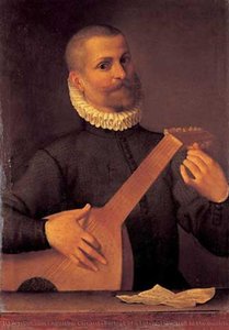 Portrait Of A Lutenist (portrait Of The Musician Orazio Bassani) — Agostino Carracci