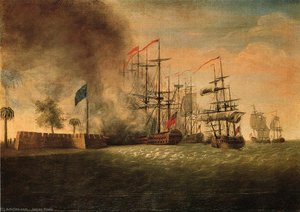 Sir Peter Parker's Attack Against Fort Moultrie — James Peale