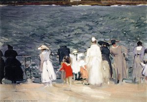 Figures On The Breakwater, San Sebastian — Joaquín Sorolla Y Bastida