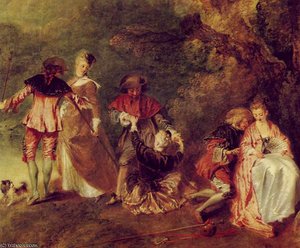 Embarkation For Cythera (detalj) — Jean-antoine Watteau