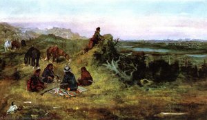 The Piegans Preparing To Steal Horses From The Crows — 찰스 러셀
