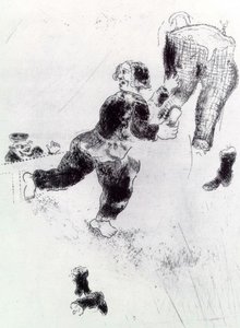 Selifan Interrumpe A Petrouchka Limpiando — Marc Chagall
