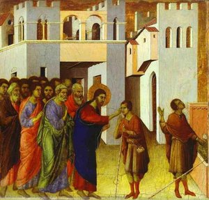 Maestó (back, Predella), Il Guarimento Dell'occhio Cieco — Duccio Di Buoninsegna