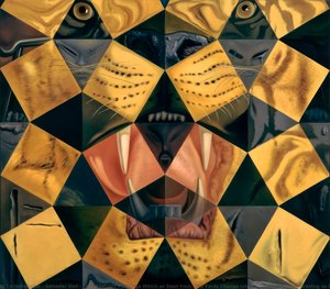 Cincuenta Pinturas Abstractas Que Desde Dos Yardas Cambian En Tres Lenin Disfrazados De Chinos Y Que Desde Seis Yardas Aparecen Como La Cabeza De Un Tigre Bengalí Real — Salvador Dalí