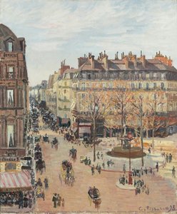 Calle Saint-honoré, Efecto De Sol, Tarde — Camille Pissarro