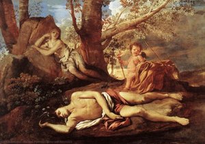 Echo És Narcissus — Poussin