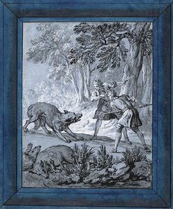 Men Attacking Wolves — Jean-baptiste Oudry