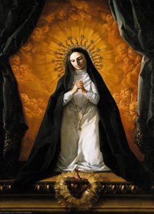 St Margaret Mary Alacoque Contemplating The Sacred Heart Of Jesus — Corrado Giaquinto