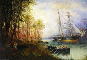 Shipping Cargo At Daybreak (from The Series 'the Life Of The Slaver Orange Grove') — Stuart Henry Bell