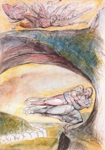 Dante Y Virgilio Huyen De Los Diablos — William Blake