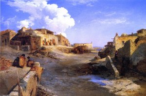 An Indian Pueblo, Laguna, New Mexico — Thomas Moran