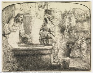 Christ And The Woman Of Samaria — Rembrandt Van Rijn