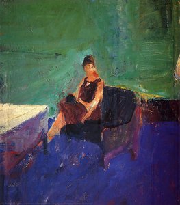 Seated Woman Green Interior — Ričardas Diebenkornas