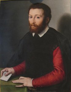 Portrait Of A Man Holding A Letter — Francesco Salviati