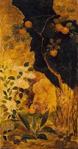 Panel For A Screen Children Playing With A Rabbit — Albert Pinkham Ryder