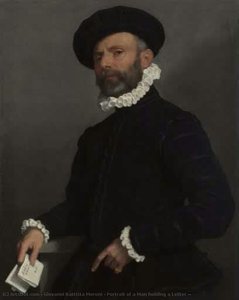 Portrait Of A Man Holding A Letter ( — Đovani Batista Moroni