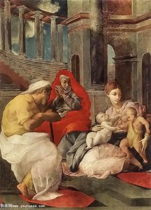 The Holy Family With Sts Elisabeth And John The Baptist — Francesco Primaticcio