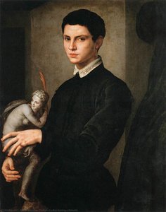Portrait Of A Man Holding A Statuette — Agnolo Bronzino