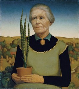 Woman With Plants — Grant Wood