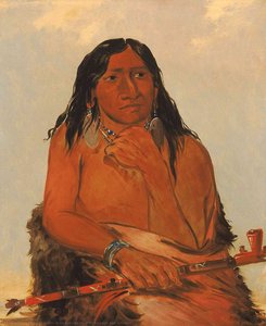 Is Sa Wáh Tám Ah, Lupo Legato Con I Capelli, Un Capo — George Catlin