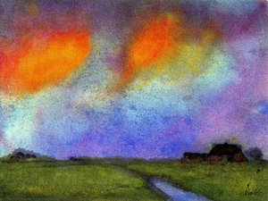 Marshy Landscape Under The Evening Sky — Emile Nolde