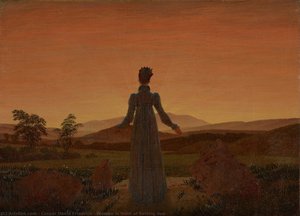 Femme Devant Le Coucher De Soleil — Caspar David Friedrich