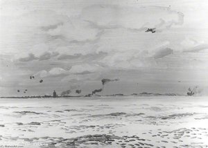 Off Walcheren, Sunset, 2 November 1944 — Stephen Bone