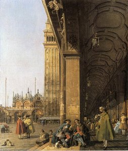 Piazza San Marco, Looking East From The Southwest Corner (also Known As Piazza San Marco And He Colonnade) — Каналето